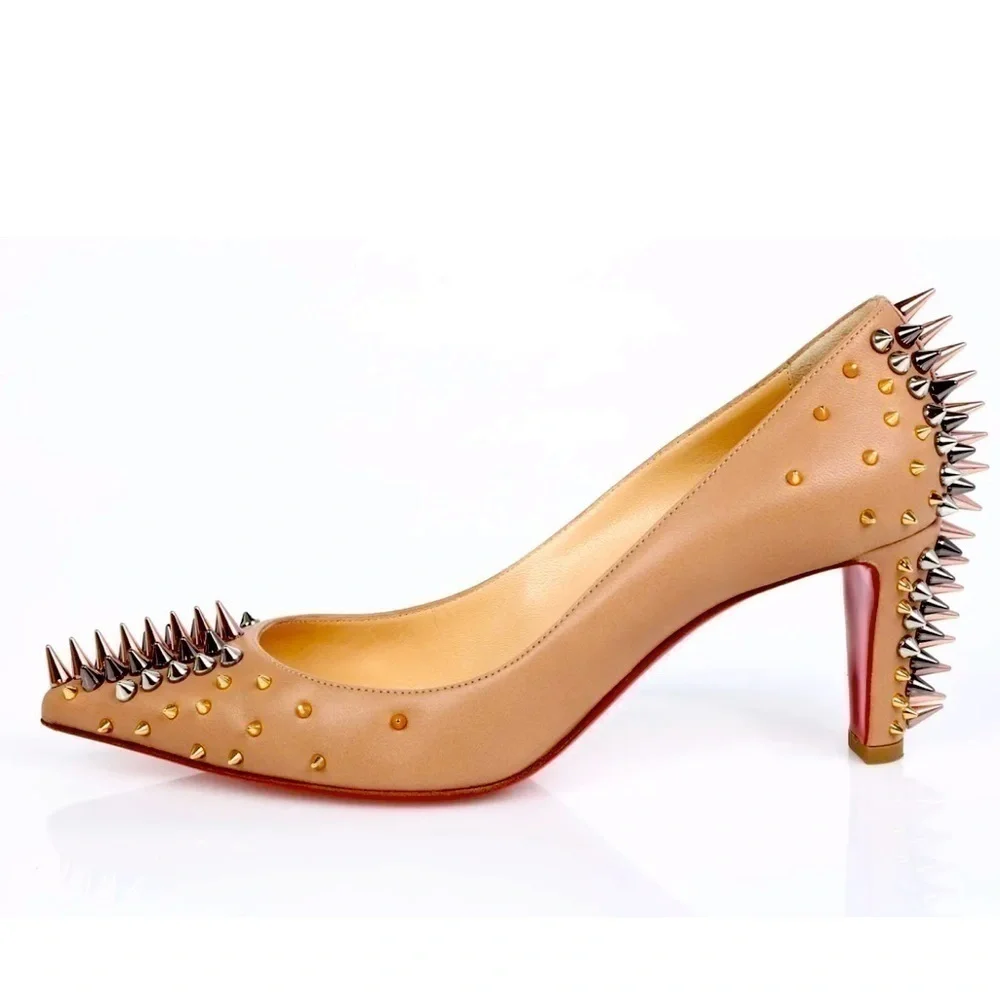 Christian Louboutin Dinosa multicolor studded spikes, 70mm heel hight,EU38.5